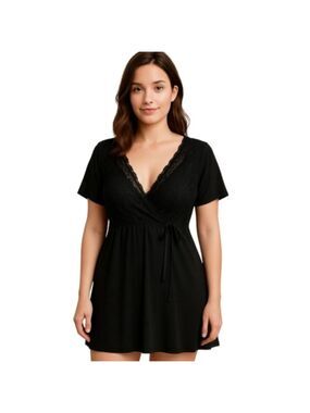 Whimsigoth Amoureuse Black A-line Lace Top Nighty Lingerie 18 20